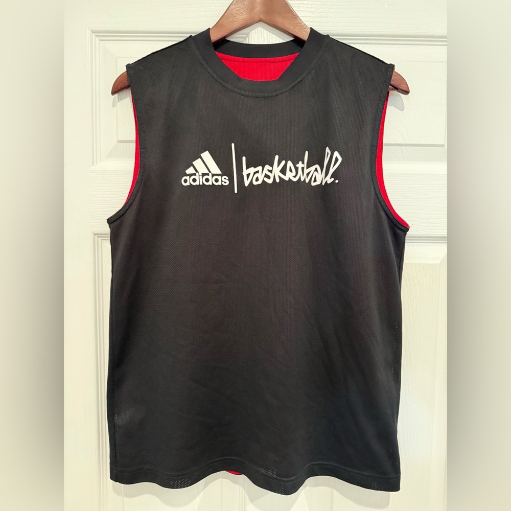 Adidas Black/Red Men’s Reversible Basketball Jersey Size S